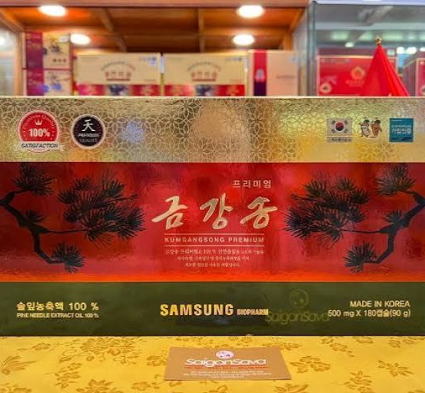 Tinh Dầu Thông Đỏ Kumgangsong Premium 180 Viên Hàn Quốc Chính Hãng
